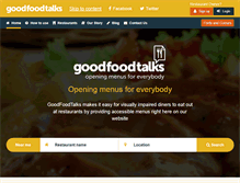 Tablet Screenshot of goodfoodtalks.com